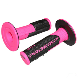 Par Puños Manillar - PROGRIP - 801 - NEGRO - FUCSIA FLUOR