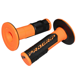 Par Puños Manillar - PROGRIP - 801 - NEGRO - NARANJA FLUOR