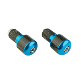 Embout de Guidon - TUN'R Rond 17mm Look Carbone / Bleu