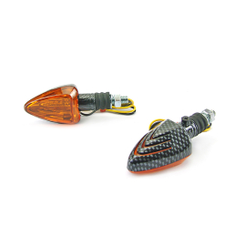 Clignotants Replay triangle BA9S carbone brillant universels (paire)