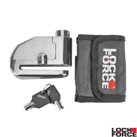 Antivol bloque disque chrome Lockforce avec alarme moto scooter