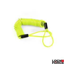 Cable recordatorio Lockforce para bloqueo disco moto scooter amarillo
