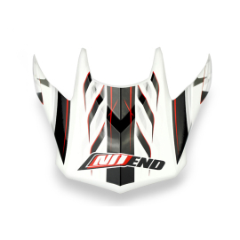 Visera Casco Cross - DEFCON 5 - NO END - BLANCO / ROJO