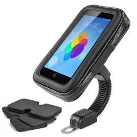 Support smartphone GPS étanche universel moto scooter fixation rétroviseur