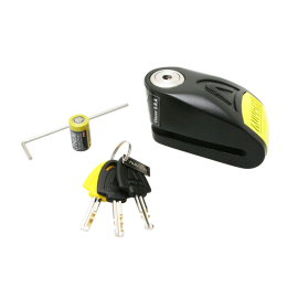 Antivol bloque disque Auvray B-Lock SRA alarme 120dB noir jaune 14mm