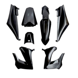 Kit carénage Derbi Senda DRD - XTREM 2000 à 2011 - Noir - 7 pièces