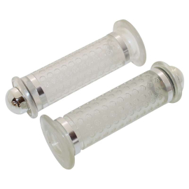 Poignées de Guidon - Dome Transparent Embouts Chrome