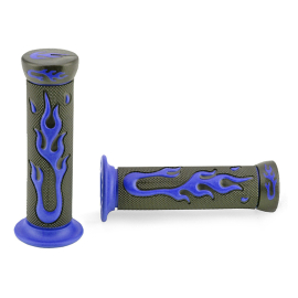 Poignées de Guidon - TNT Gel Flamming Noir / Bleu