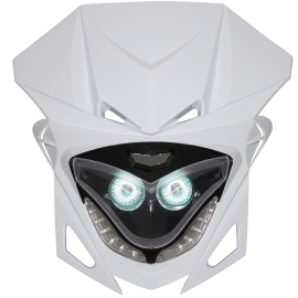 Portafaros RR8 2x20W - Blanco - Negro Leds Blancas