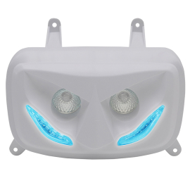 Double Optique MBK Booster YAMAHA Bw's à partir de 2004 - RR8 Blanc à leds bleu