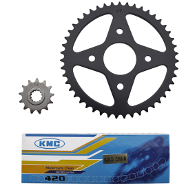 Kit chaîne MBK X-Power Yamaha TZR avant 2004 - 13 x 47 420 / 54mm KMC