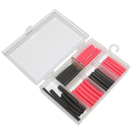 Gaine / Manchon thermorétractable - 60 tubes assortis Noir / Rouge