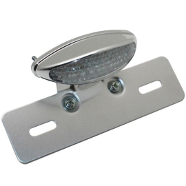 Feu arrière / support de plaque - Replay Ovale transparent / Chromé CE