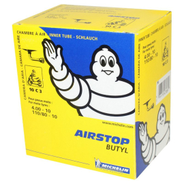 Chambre à Air 10 pouces 4.00x10 / 110/80-10 MICHELIN Valve Coudée 90 degrés