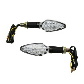 Clignotants Avoc Fuka 15 LED transparent noir moto