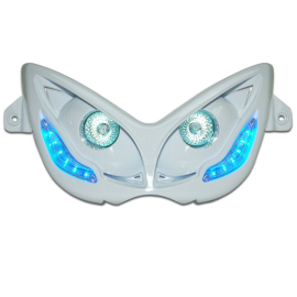 Double Optique MBK Nitro YAMAHA Aerox avant 2013 - Replay Blanc a Leds