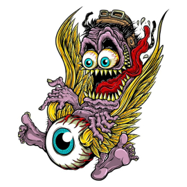 Adhesivo - LETHAL THREAT - Mini Monster Flying Eyeball - 6 x 8cm