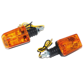 Clignotant universel Replay rectangle BAX9S orange noir base courte homologué CE (paire)
