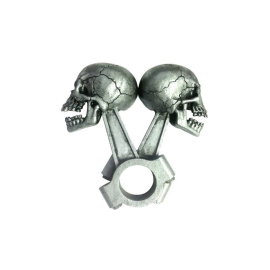 Adhesivo - LETHAL THREAT - 3D Skull Piston Plata   - 10 x 10cm