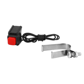 Bouton Avertisseur Klaxon Cyclo à Collier - Noir / Bouton Rouge