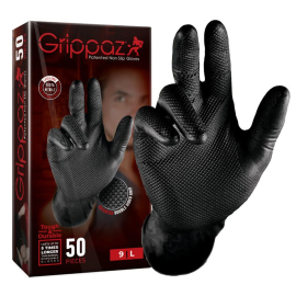 Caja 50 Guantes Taller - Anti derrapante Negro S / M / L / XL