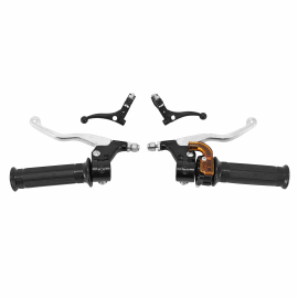 Kit Leviers Frein / Accélérateur - Mini Targa Métal / Plastique / Noir / Chromé