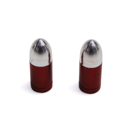 Bouchon de Valve Obus - Chromé / Rouge