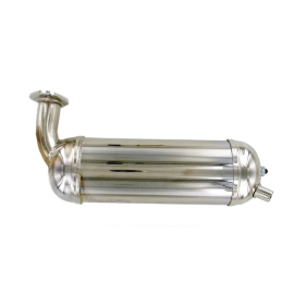 Pot Peugeot 103 SP MVL - Double sortie Chromé Fixation à Bride
