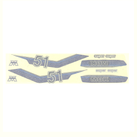 Kit Déco Autocollant / Sticker Motobecane 51 Super - Bleu 8 pièces