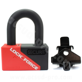 Antivol Bloque disque / Mini-U - LOCKFORCE Securit 16.5mm SRA avec support