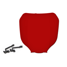 Tête de Fourche / Plaque Frontale Numéro - Cross Rouge