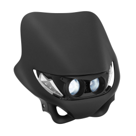 Portafaros Universal  - Enduro 2x20w Negro Mate + Leds