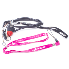 Coupe-circuit aimanté Most Racing noir rouge avec lanière rose