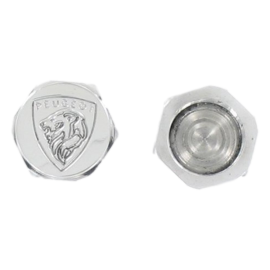 Bouchons de fourche aluminium adaptable Peugeot 103 avec logo Peugeot