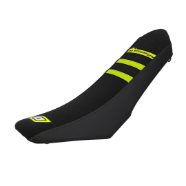 Housse de selle Mecaboite Doppler adaptable Sherco SM-R après 2013 – Noir / Jaune Fluo