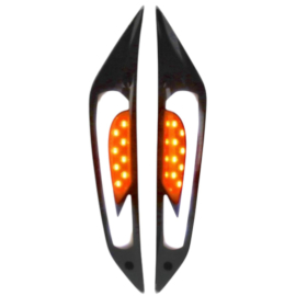 Clignotants avant LED Sport Tube blancs fumés DMP Piaggio Zip 2000