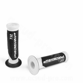 Revêtement poignée ProGrip 732 blanc noir closed end 125 mm moto scooter