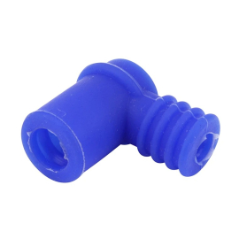 Antiparasite silicone bleu étanche 90° pour fil de bougie 7 mm