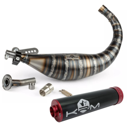 Pot d'échappement 70cc 80cc KRM Minarelli AM6 noir et rouge